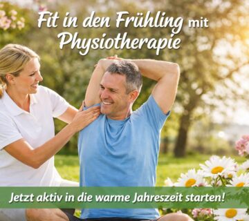 Eine Physiotherapeutin behandelt einen Mann auf einer Wiese